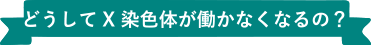 どうしてX 染色体が働かなくなるの？